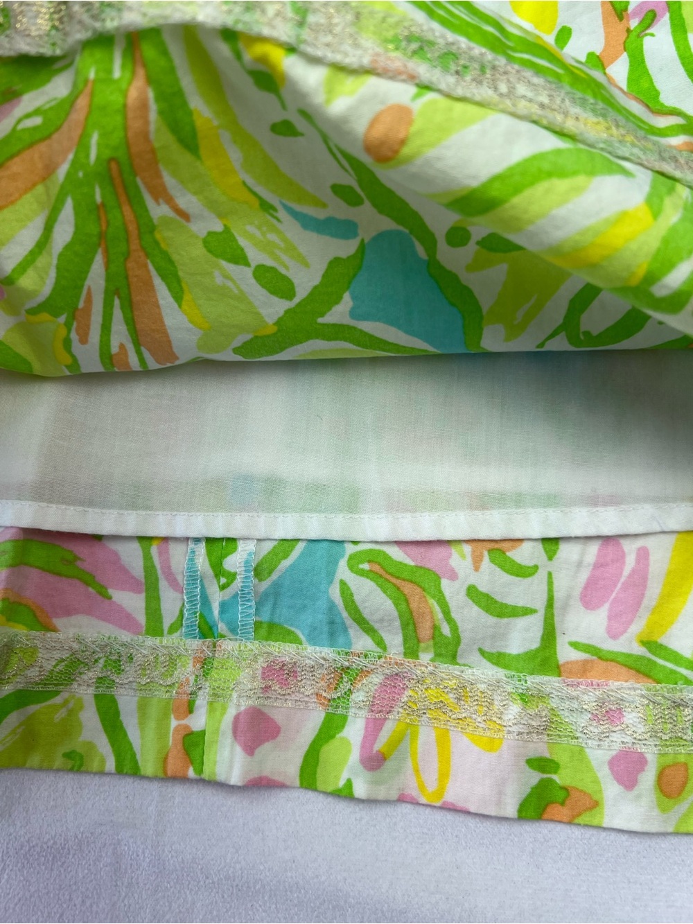 Lilly Pulitzer Girl's Sheath Dress Monstera Print 14 Green Gold Preppy Girly - Picture 6 of 9